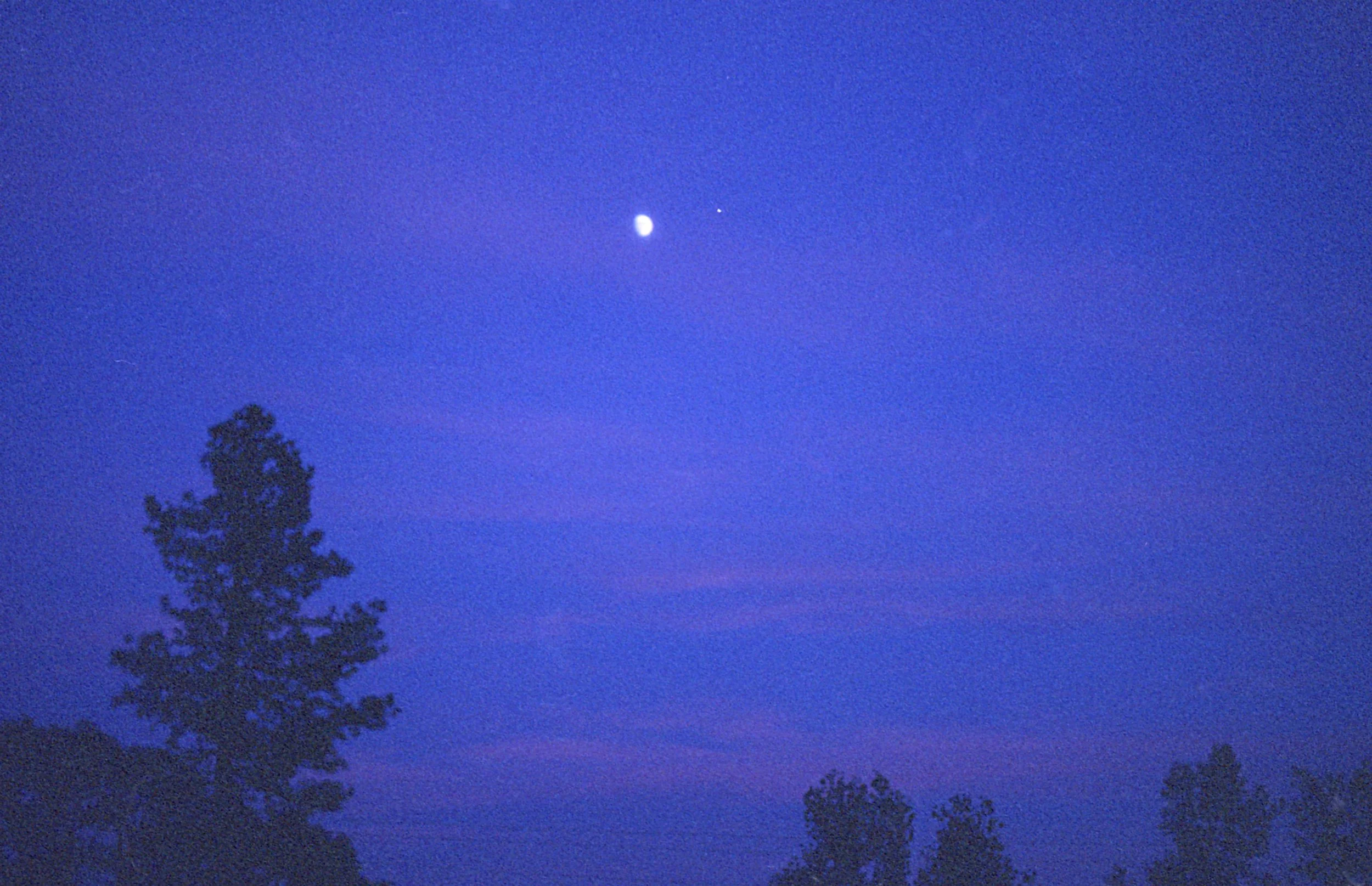 blue sky with moon